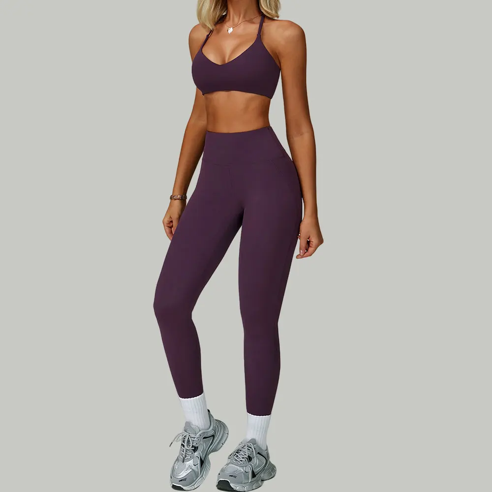 

2PCS Yoga Suit Women Sport Bra High Waist Leggings Shorts Outfit Gym Set Fitness Workout Clothes Tight Push Up Impact Sportswear