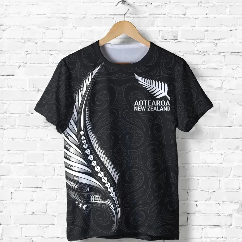 New Zealand Flag 3D Print Maori Aotearoa Tribal Silver Men Streetwear Summer Casual Oversized T-Shirt Harajuku Short Sleeve Tops