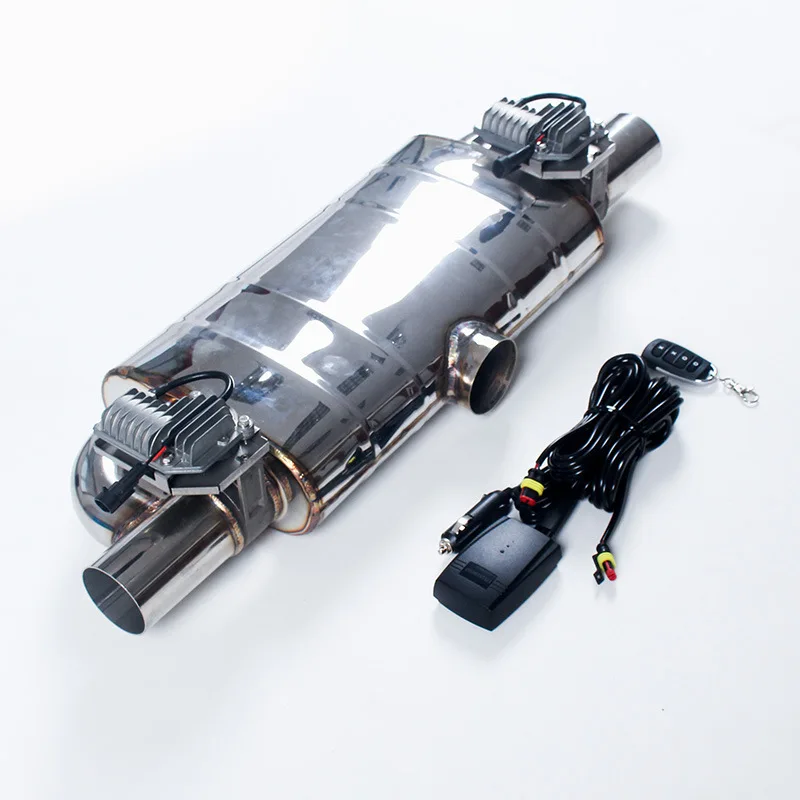 Automobile remote control exhaust valve, fine-tuning T-type single inlet and double outlet electric valve drum modification