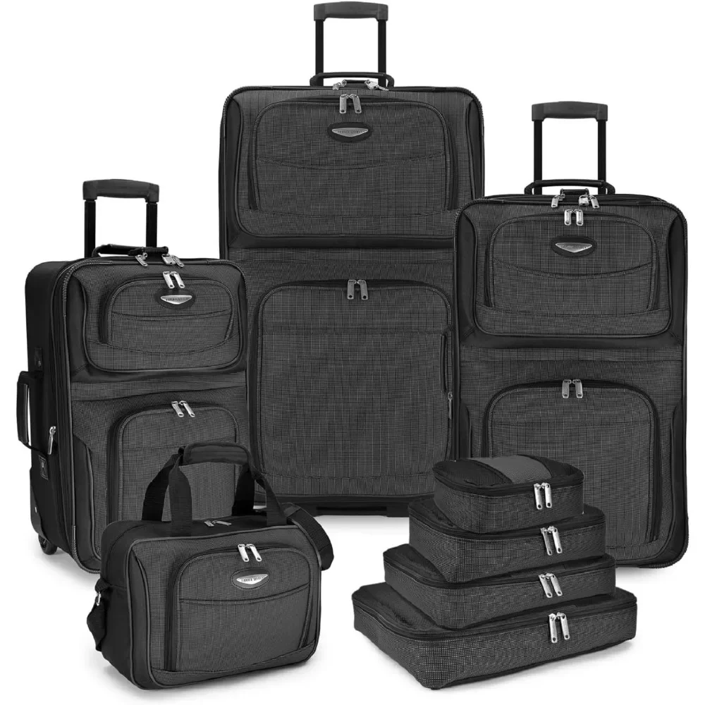 

Travel Select Amsterdam Expandable Rolling Upright Luggage, Gray, 8-Piece Set