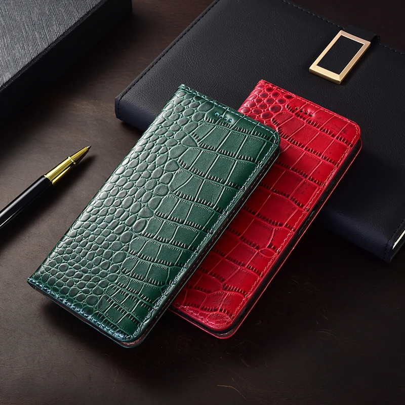 

Luxury Crocodile Pattern Leather Phone Case For Honor X10 X20 X30 X30i X40 X40i X50 X50i X60i Max GT Pro Plus SE Flip Cover