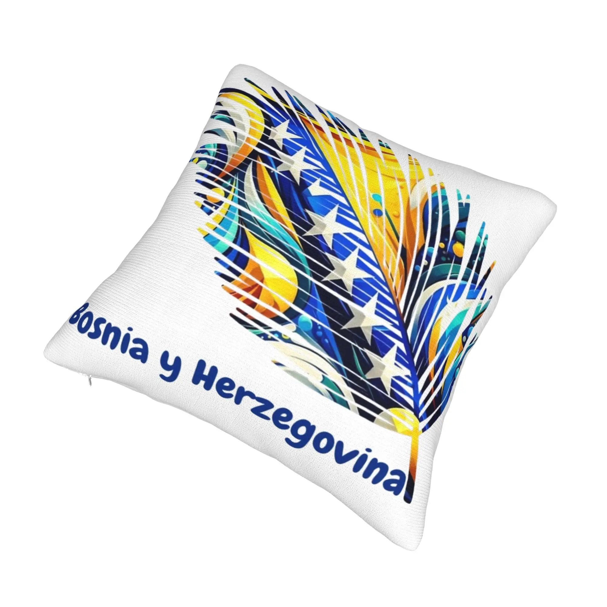 Decorative Pillowcase Bosnia and Herzegovina Flag Merchandise Home  Throw Pillow Case Cover Zippered Multi-Size