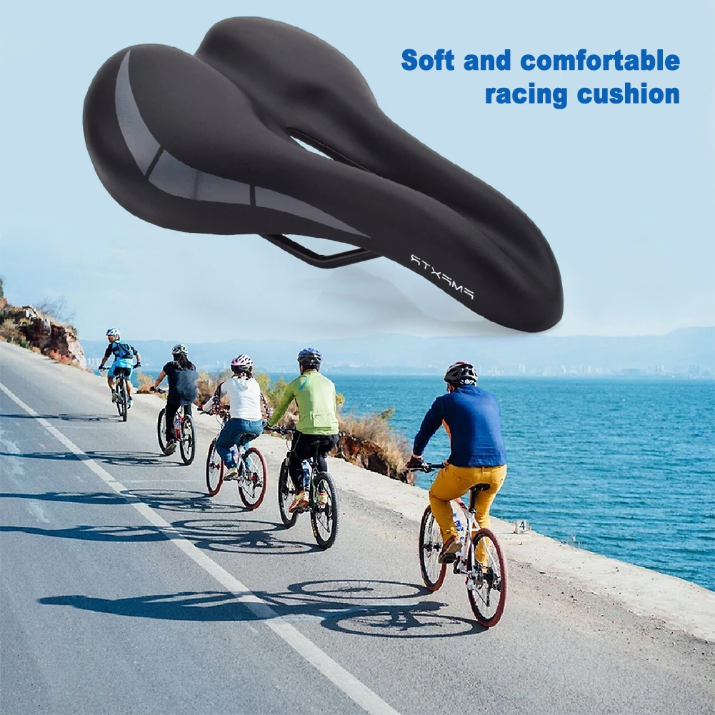 Comfortable Bike Seat with Shock Absorbing Bicycle Seat Cushion Bicycle Saddle Replacement for MTB Road Folding Bikes