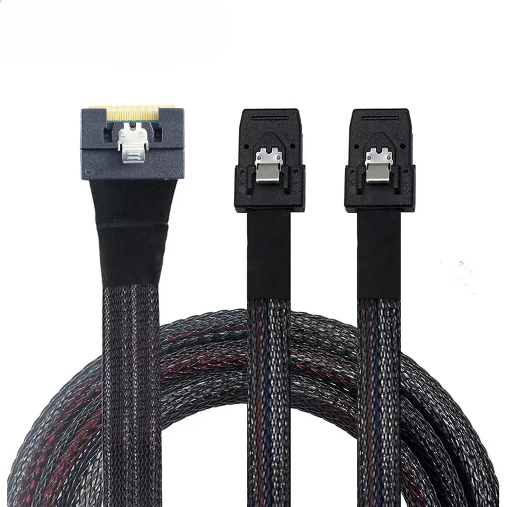 

PCI-E Ultraport Slimline SAS 4.0 LP Low profile SFF-8654 8i 74pin to 2X MINI SAS SFF-8087 36Pin Server internal connection