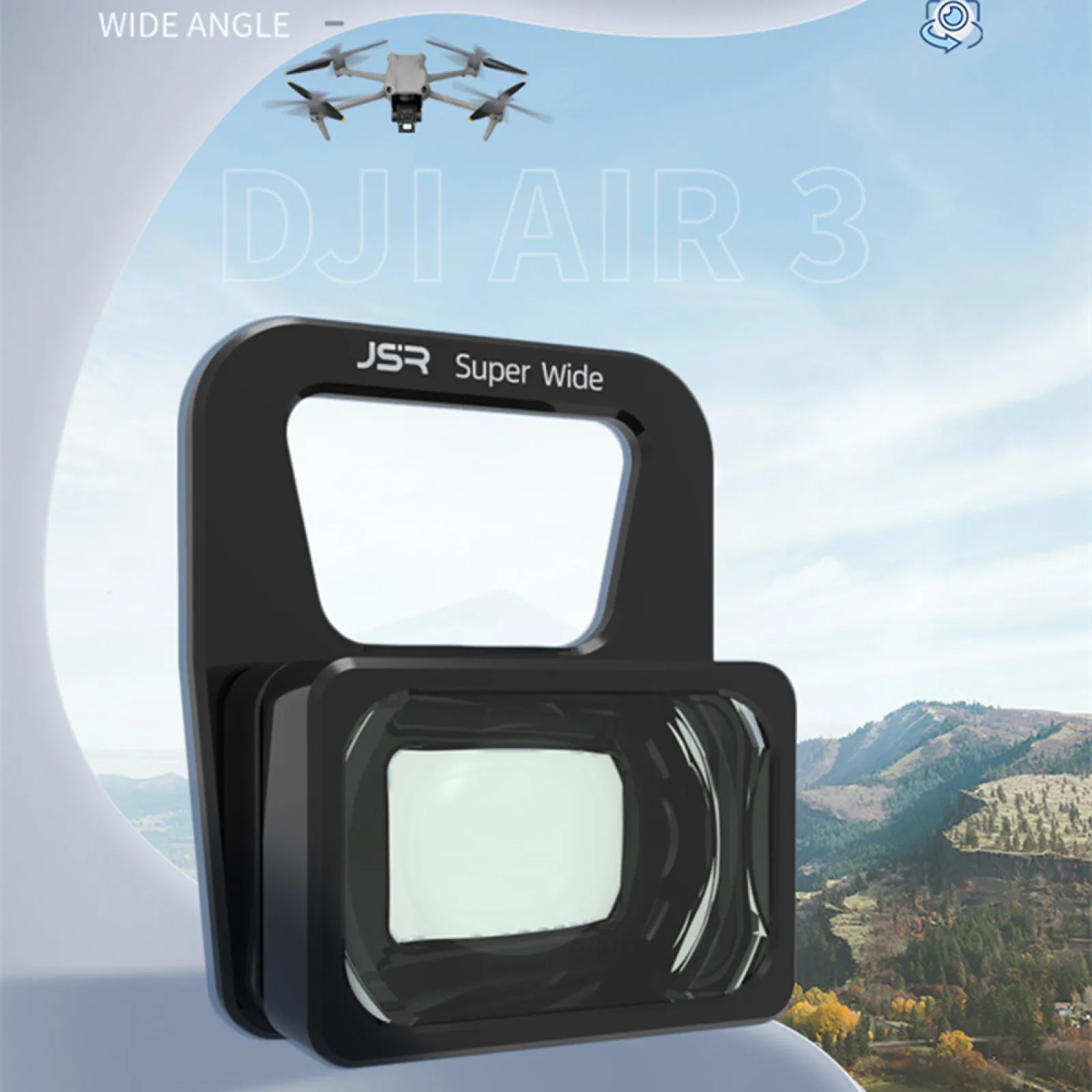 

Ultra Wide Angle Lens 108° For DJI Air 3 Drone Camera Booster Lens 0.75X Metal Frame Optical Glass Lens Photography Accessories