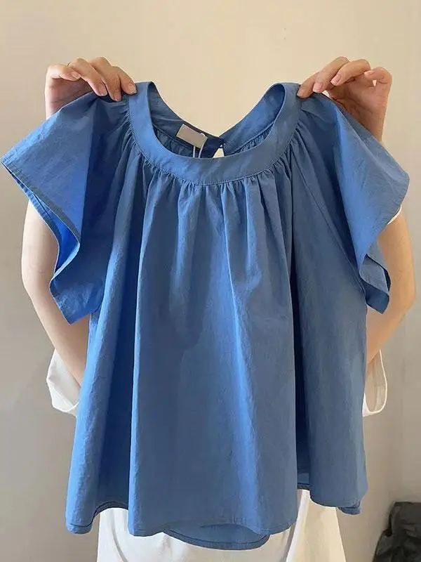 

plus Size Women's irt Summer Gentle Sle Korean Design Sensation Charming Age Reduction ort Sve Loose Fit 300 Pou