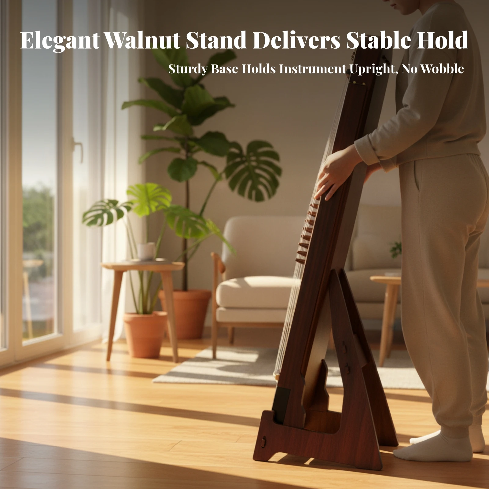 Upright Guzheng Stand Space-Saving Guzheng Stand Stable for Musicians, Home Practice Rooms, Music Studios
