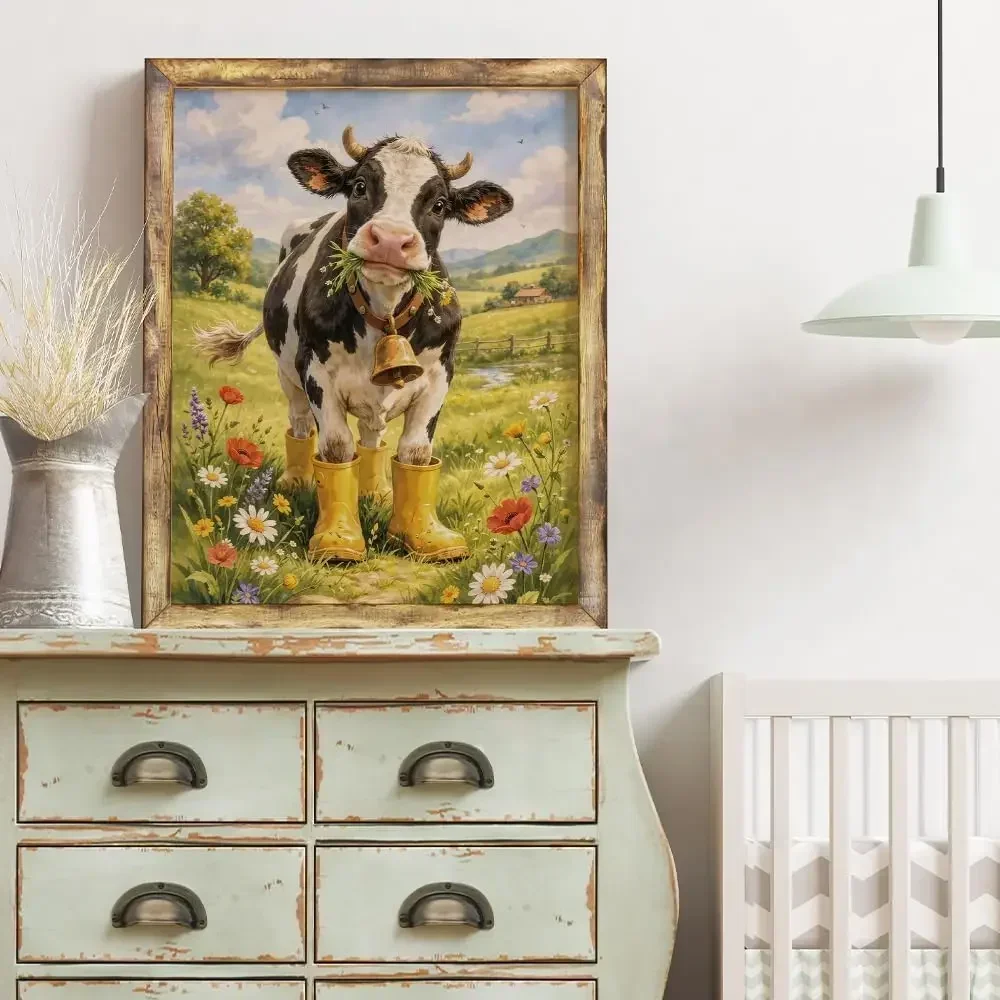 Cow Pattern Digital Oil Painting Paint By Numbers Kit Canvas Hand Drawing Picture Home Wall Decor Art Gift For Friend Family