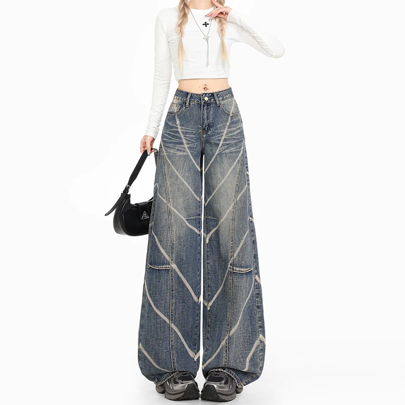 

New ProductcleanfitStreet Diary Wide-Leg Designer Jeans for Women Conventional&Lengthened