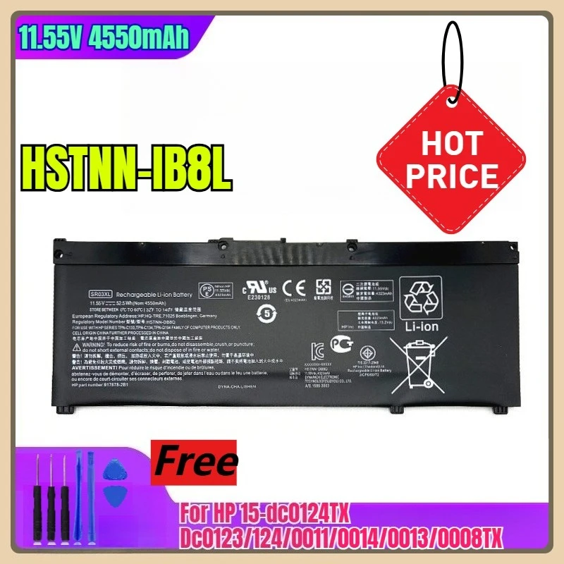 

Аккумулятор для ноутбука HSTNN-IB8L 11,55 В 4550 мАч для HP 15-dc0124TX Dc0123/124/0011/0014/0013/0008TX