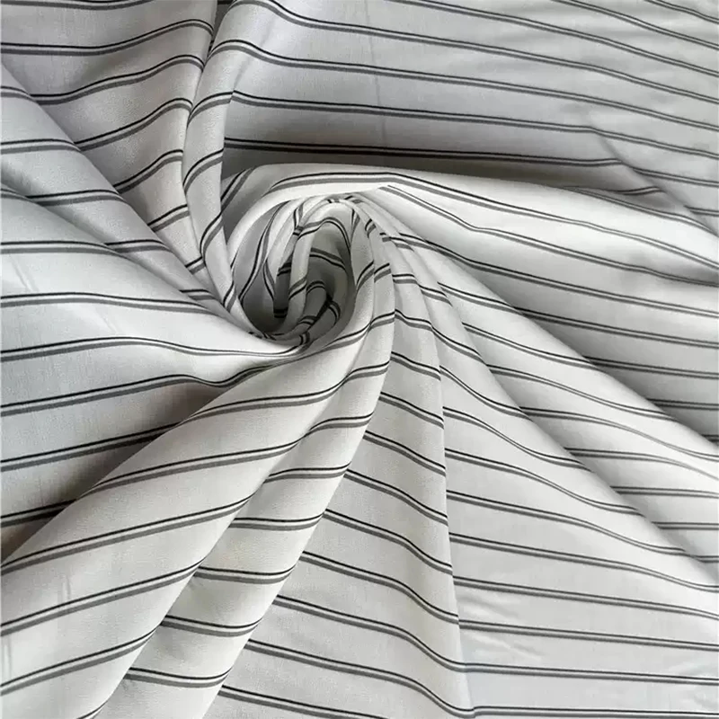 

1 meter 100% Mulberry Silk 15 momme Crepe Silk Fabric Gray Black Striped Printed 136cm 53" wide by the yard JN791