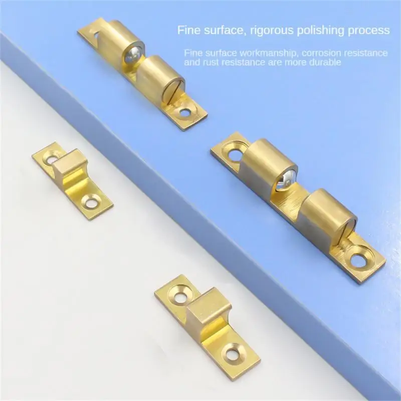 1/2/4PCS Door Lock Door Touch Cabinets Interlock Switch Chassis Cabinet Spring Ball Locker Adjustable Brass Door Buckle