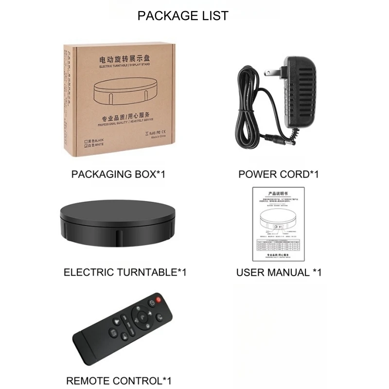 Electric Remote Control Rotating Live Broadcast Display Platform Photography 360 Rechargeable Turntable Panorama Video Shooting