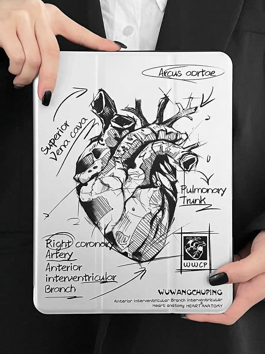 Sketch Heart For 2025 iPad Air 11 Case iPad 10th Generation 11th A16 9th Mini67 13in iPad Pro11 4 5 10.9in 12.9 M2 M3 M4 M5 Case