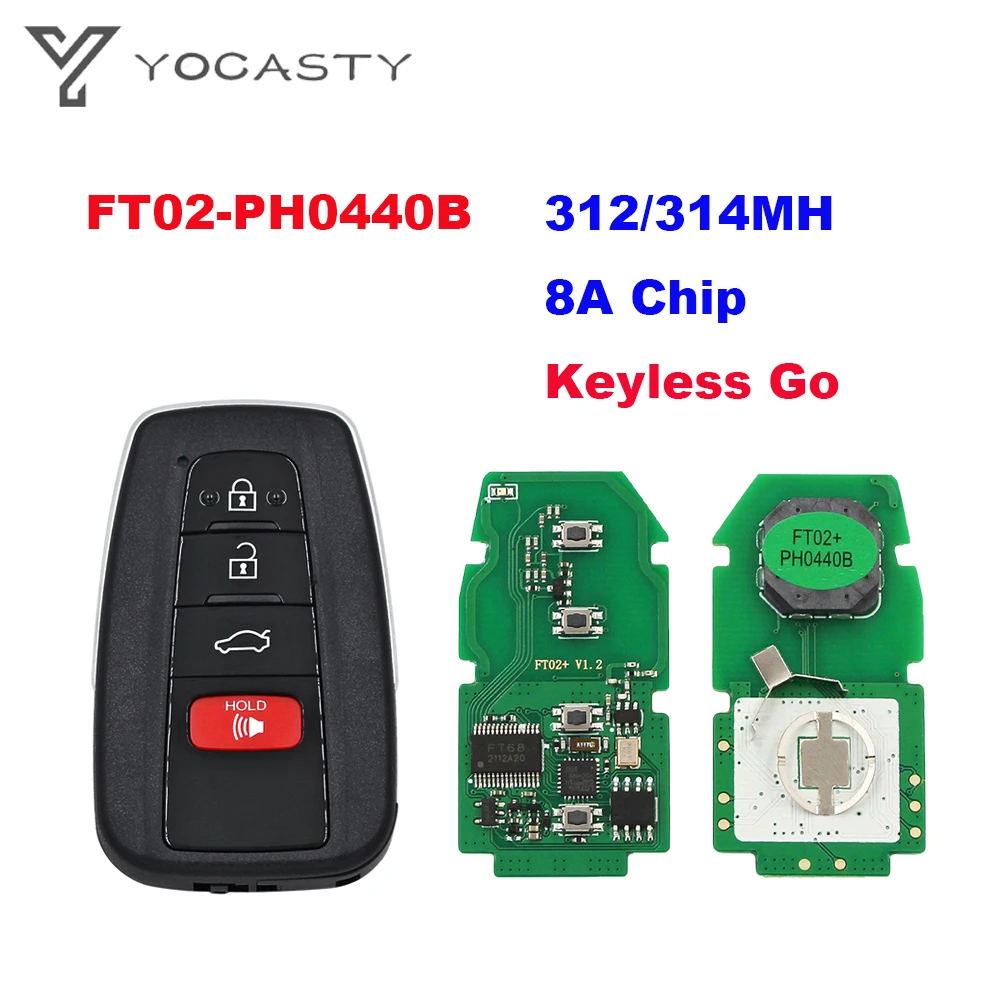 

4 pcs Lonsdor FT02-PH0440B Update Version of FT11-H0410C 312/314MHz 8A Chip For Toyota RAV4 Avalon Smart Key