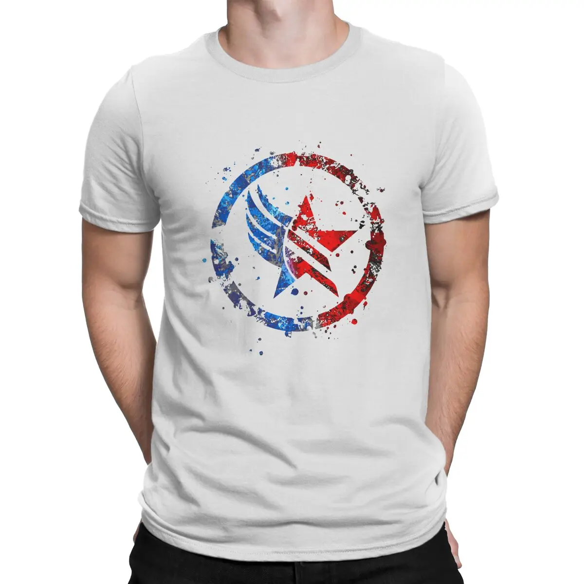 Renegade Paragon Combo Splatter Casual Polyester TShirt Mass Effect Commander Shepard Asari Game Printing Tops Casual T Shirt