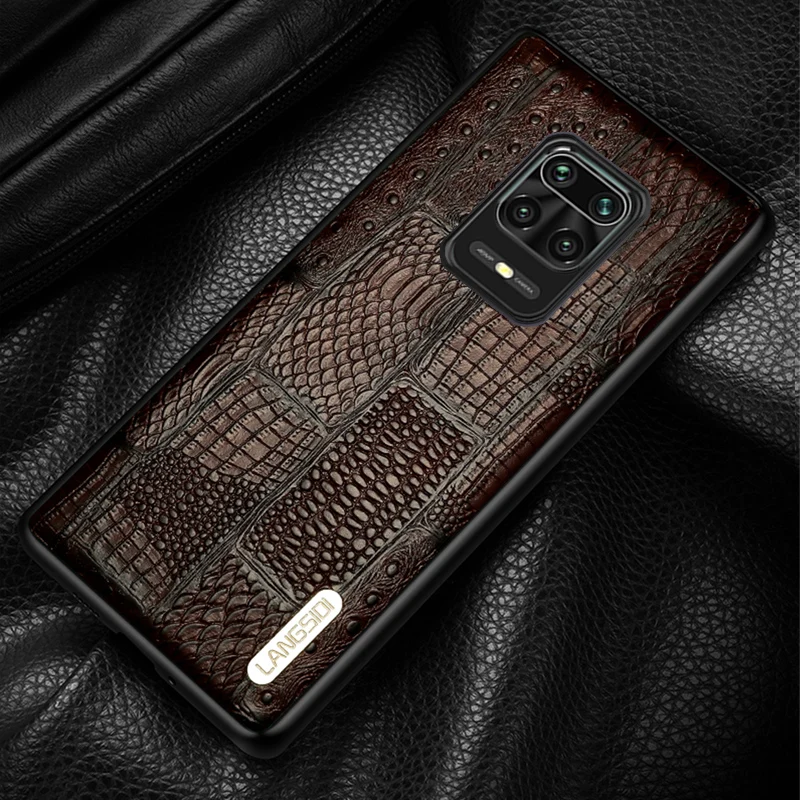 Luxury Genuine Leather phone case for redmi note 9 pro 8pro 9s note 7 4X 8 k20 k30 cover For Xiaomi mi 10 9t 9 se A3 poco f2 pro