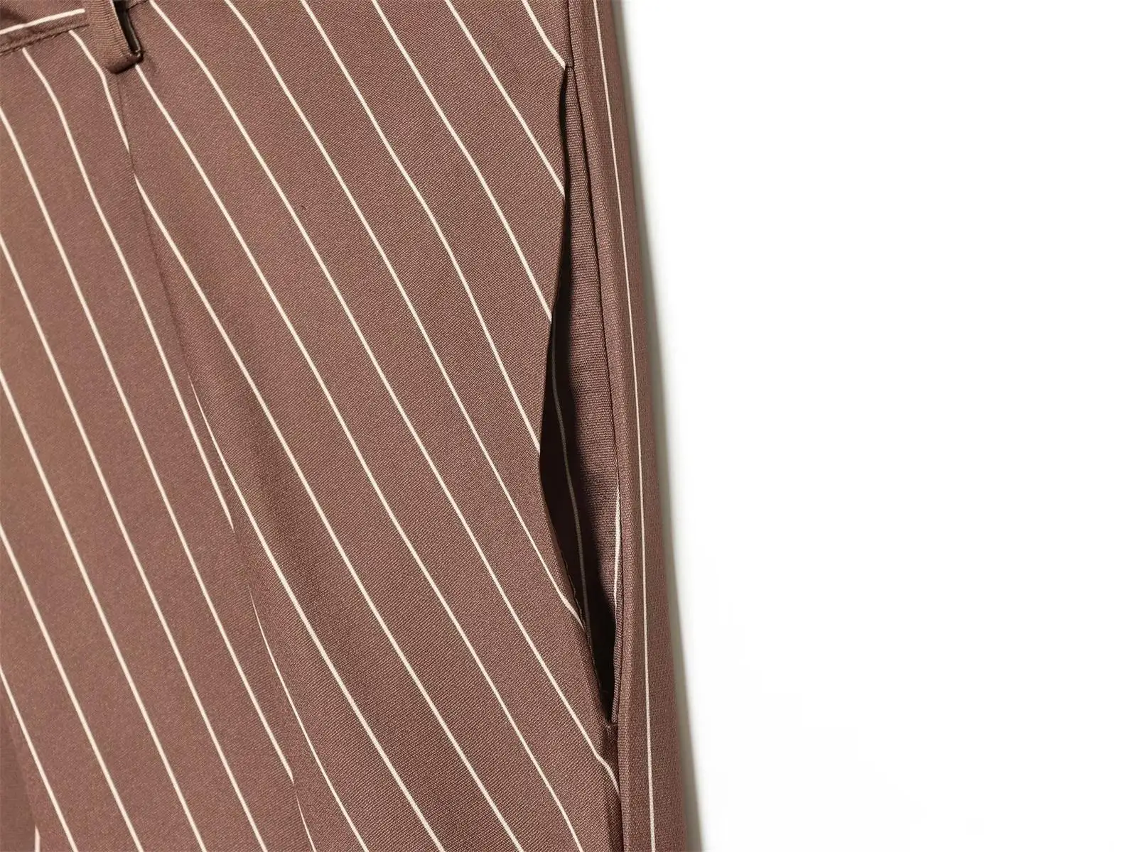 TFMLN Damen Mode Weite Hosen Vintage Hohe Taille Reißverschluss Lässige Gerade Hochgeschnittene Plissierte Lange Hosen Neu – Detail 17