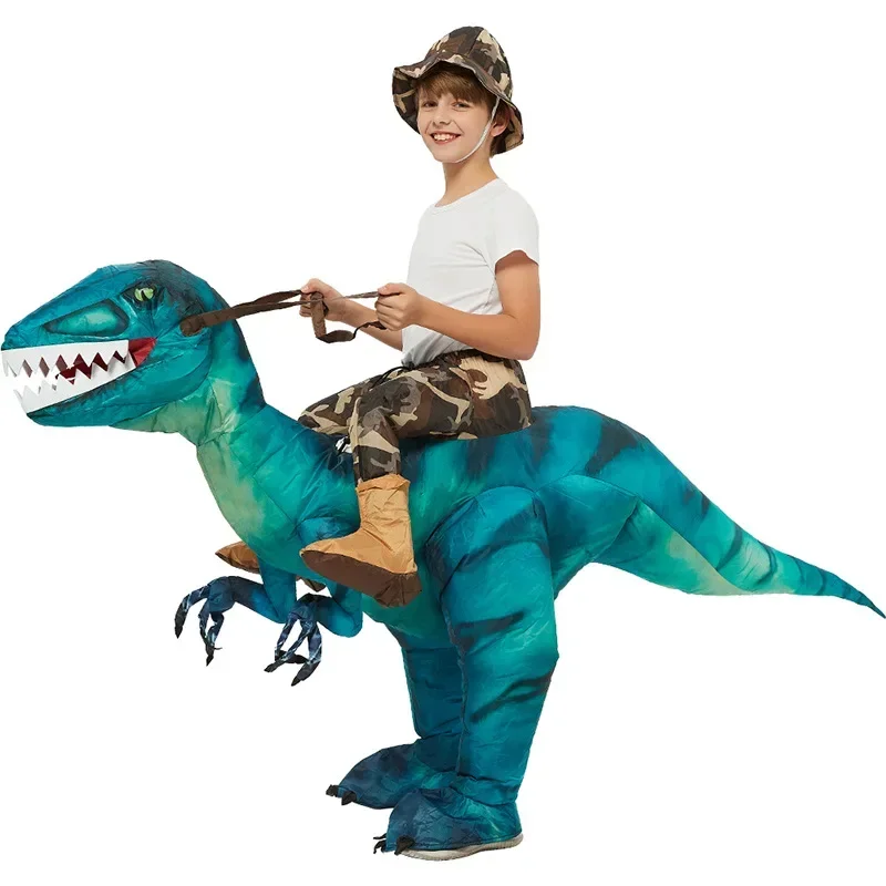 Simbok Halloween Inflatable Costume Children's Funny Cartoon Puppet Animal Mount Props Tyrannosaurus Rex Dinosaur Clothes G369