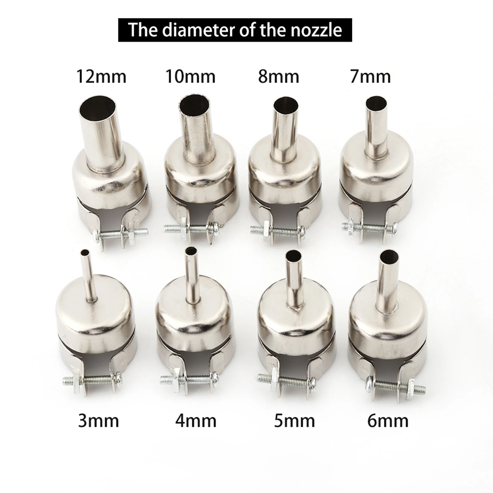 Heat Gun Nozzle /Set Heat Gun Nozzles Kits For Hot Air Soldering Station Repair Tools 3/4/5/6/7/8/10/12mm) Nozzles Tips