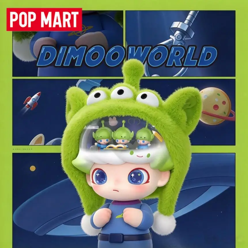 POPMART MEGA JUST DIMOO 400% Pixar Alien Series Blind Box Mystery Unboxing Lovely Doll Anime Toy Gift