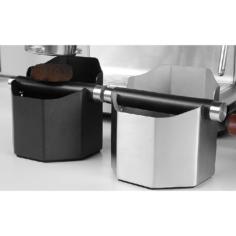 

DIBTSA Коробка для эспрессо, со съемной стуком и нескользящим резиновым основанием, аксессуар для эспрессо, нержавеющая сталь, серебристый, маленький