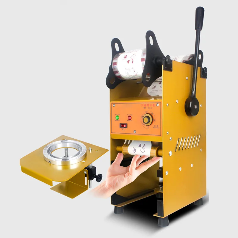 Electric Manual Cup Sealing Machine Suitable For 9/9.5cm Diameter 18cm Height Cups Sealer TT-D5-SL900