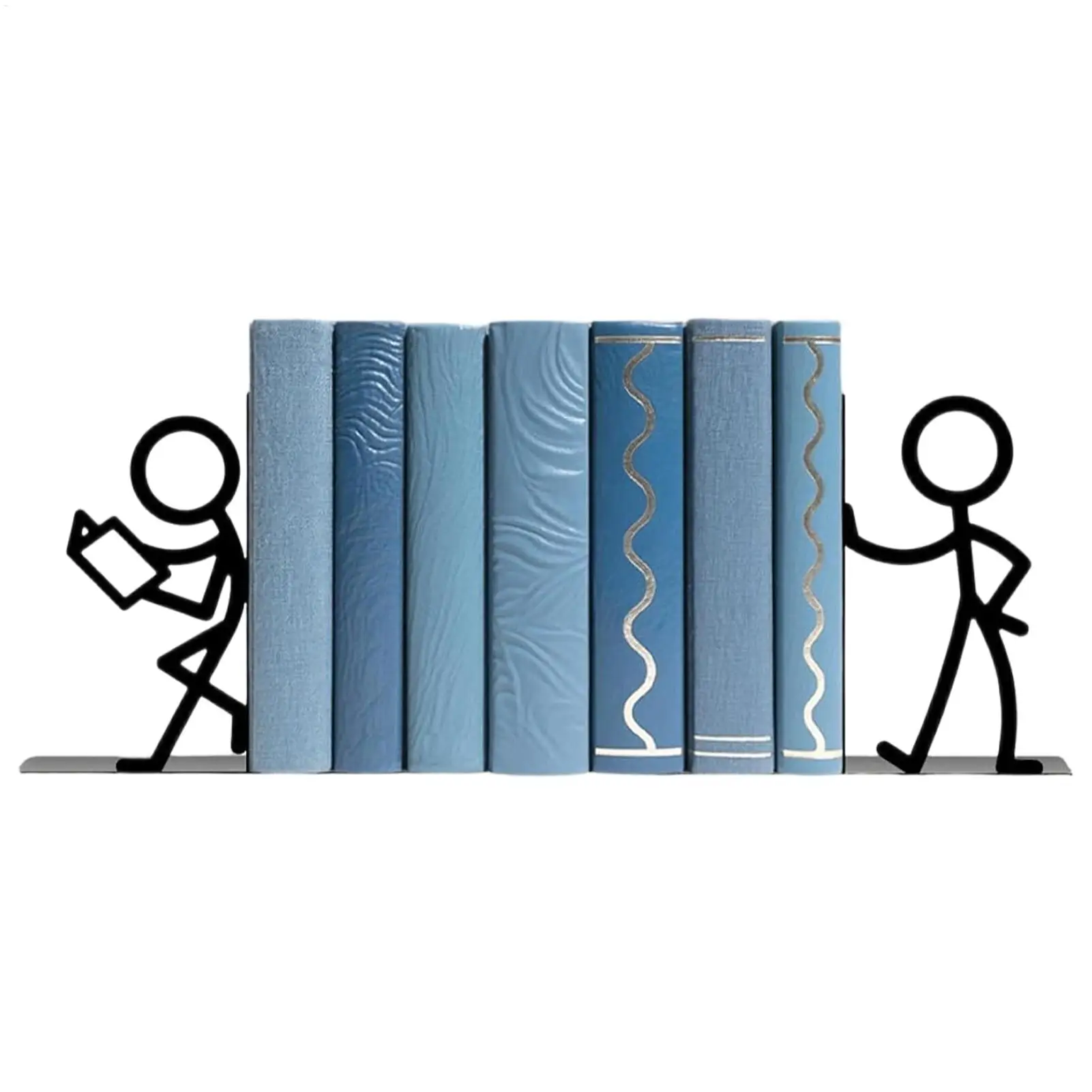 Bookends for Heavy Books Metal Abstract Art Non-Slip Heavy Duty Book Ends Shelf Decor 2 Pieces Funny Book Holders for Shelves