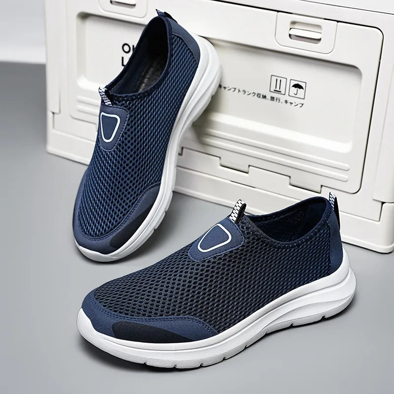 

Summer Mens Mesh Shoes Breathable Hollow Out Casual Sneaker Outdoor Non Slip Wading Shoes for Men Walking Flats Big Size Loafers