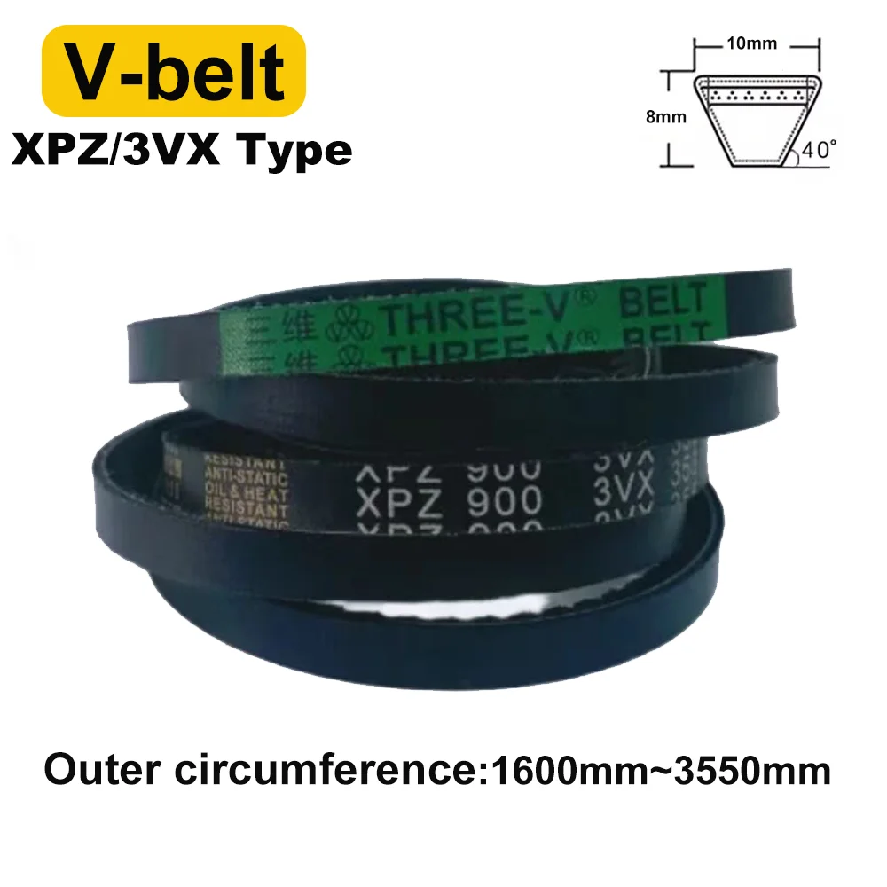 Raw Edge Cogged V Belt Type XPZ 3VX Drive Toothed Conveyor Belts Rubber Transport Strap 1600mm-3550mm