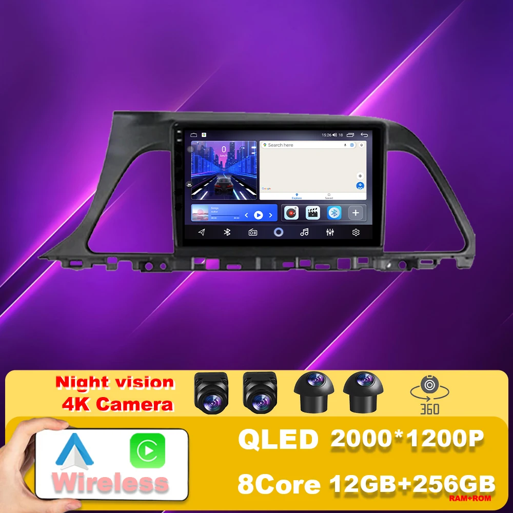 

Car Radio Multimedia For Hyundai Sonata 7 LF 2014 - 2017 Android 14 Stereo Navigation GPS Touch Screen Carplay 2din no 2din