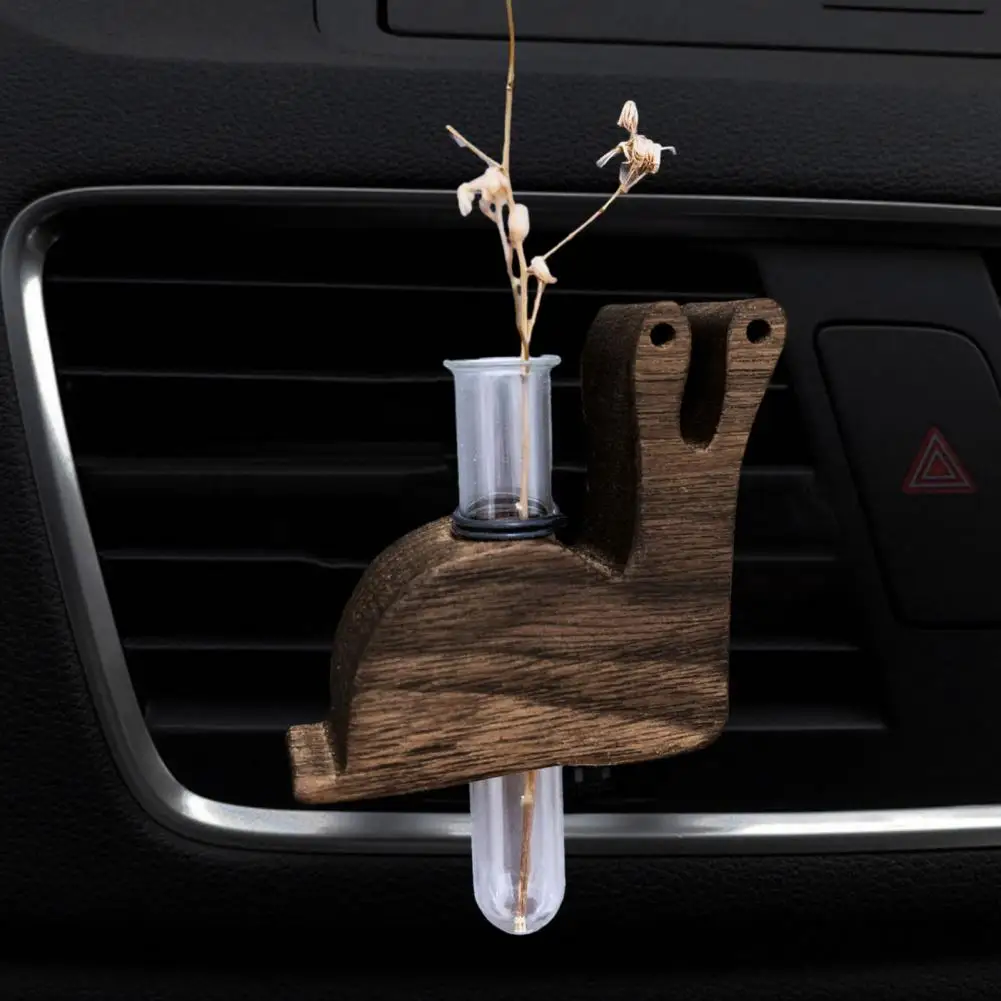 Car Essential Oil Holder Elegant Car Air Outlet Flower Vase Holder with Magnet Wooden Stand Universal Auto Decor Accessory image 5