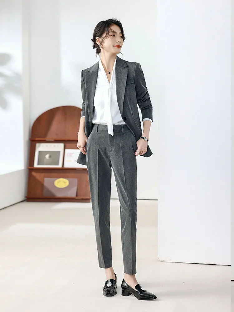 Ay terno jaet feminino outono novo sle entrevista formal busin orm conjunto estudante universitário roupas profissionais