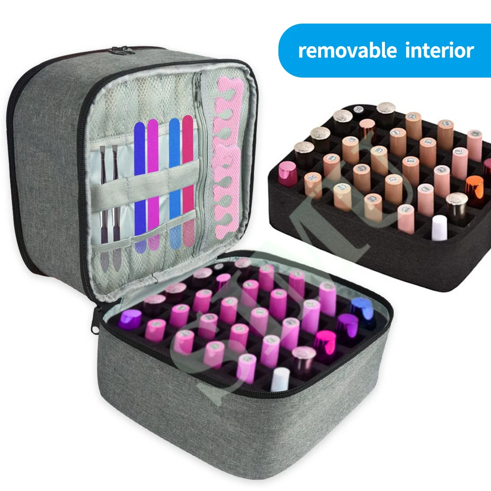 

Double Layer Nail Polish Bag Cosmetic Portable Storage Case Handheld Beginners Carrying Container Home Organizer