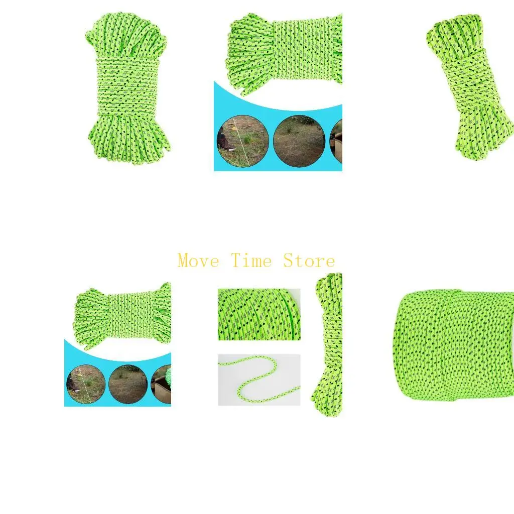 92ME Reflective Paracord Rope High Strength Tent Lanyard Strap Outdoor Camping Survival Rope Guyline Hiking Equipment