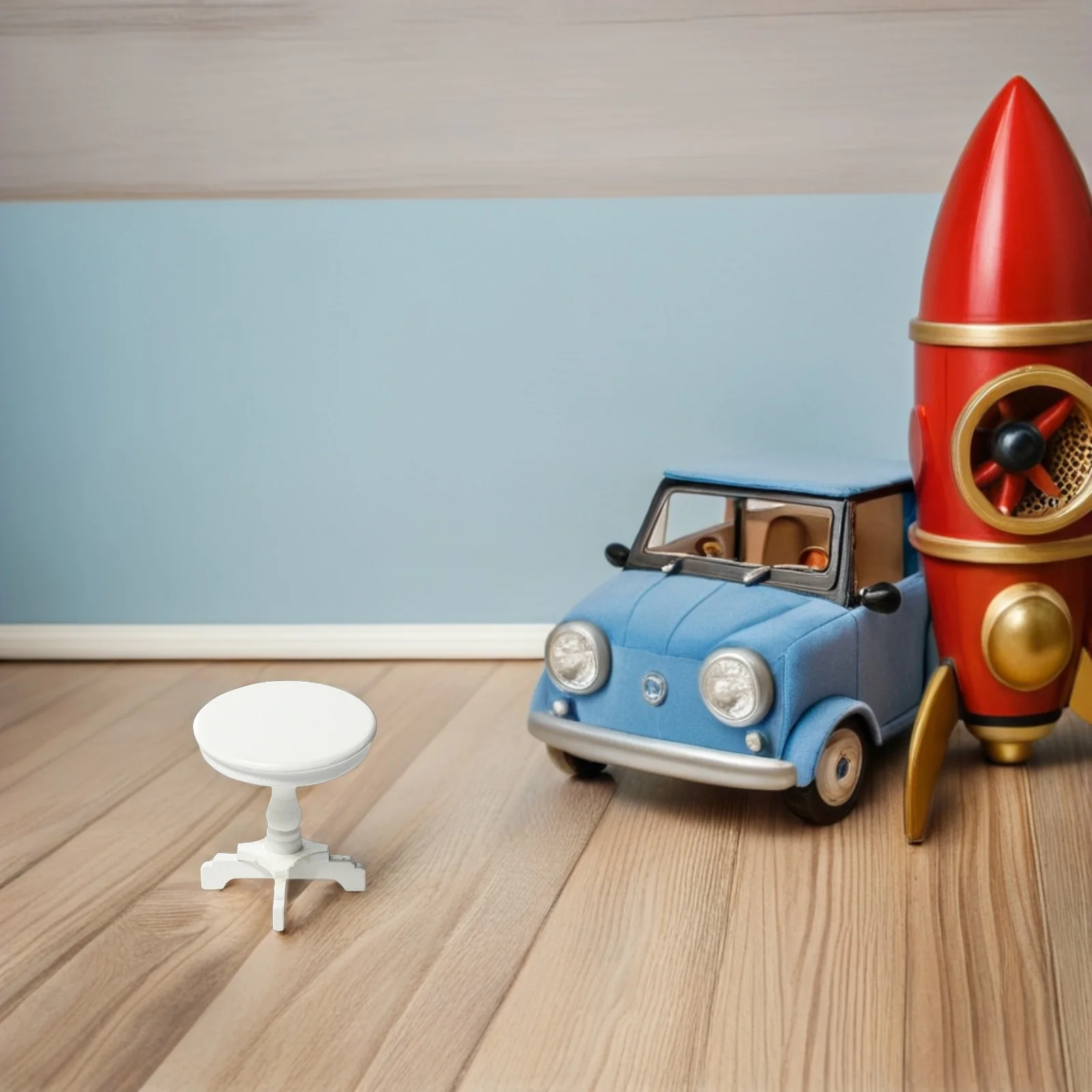 Mini Table ronde décorative pour maison de poupée, 2 pièces, meubles de bureau, salle à manger, jardin féerique, Miniature en bois