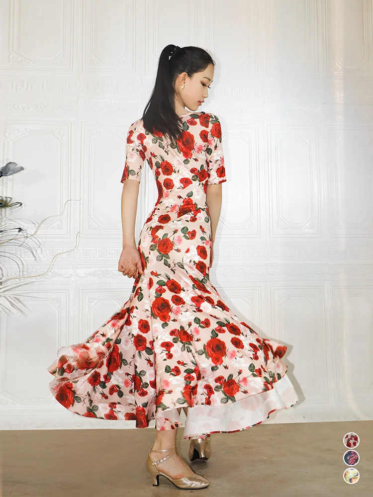 

2025 Female Modern Dance Dress Color Big Fishbone Ballroom Dance Practice Dress Tl824