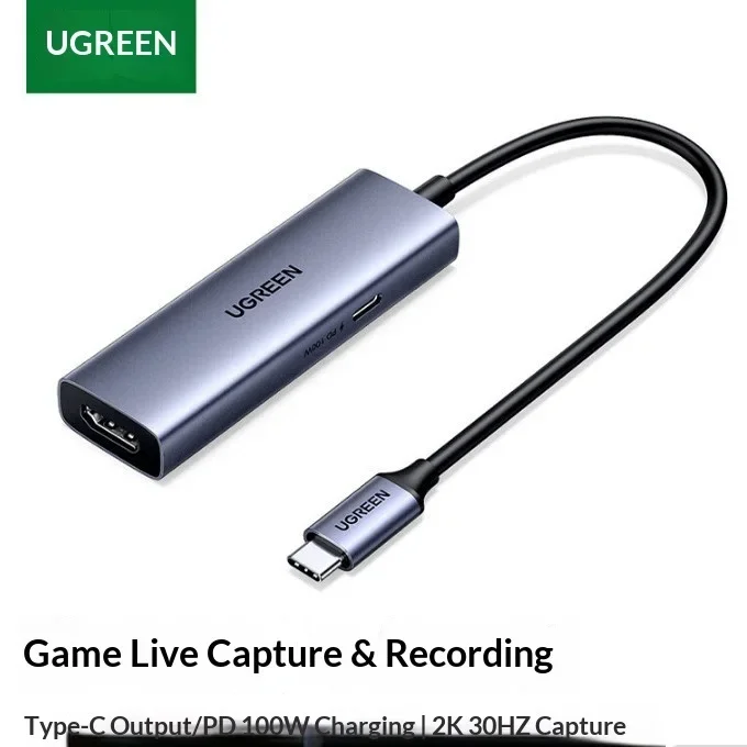 UGREEN UG303 35866 HDMI Video Capture Card 4K Input USB C Streaming Recorder with PD Charging for Live Streaming