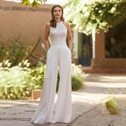 2024 Spring Jumpsuit Wedding Dresses Lace Pants Suit Bridal Gowns with Trousers Bride Dress Sleeveless Wedding Gowns Customized