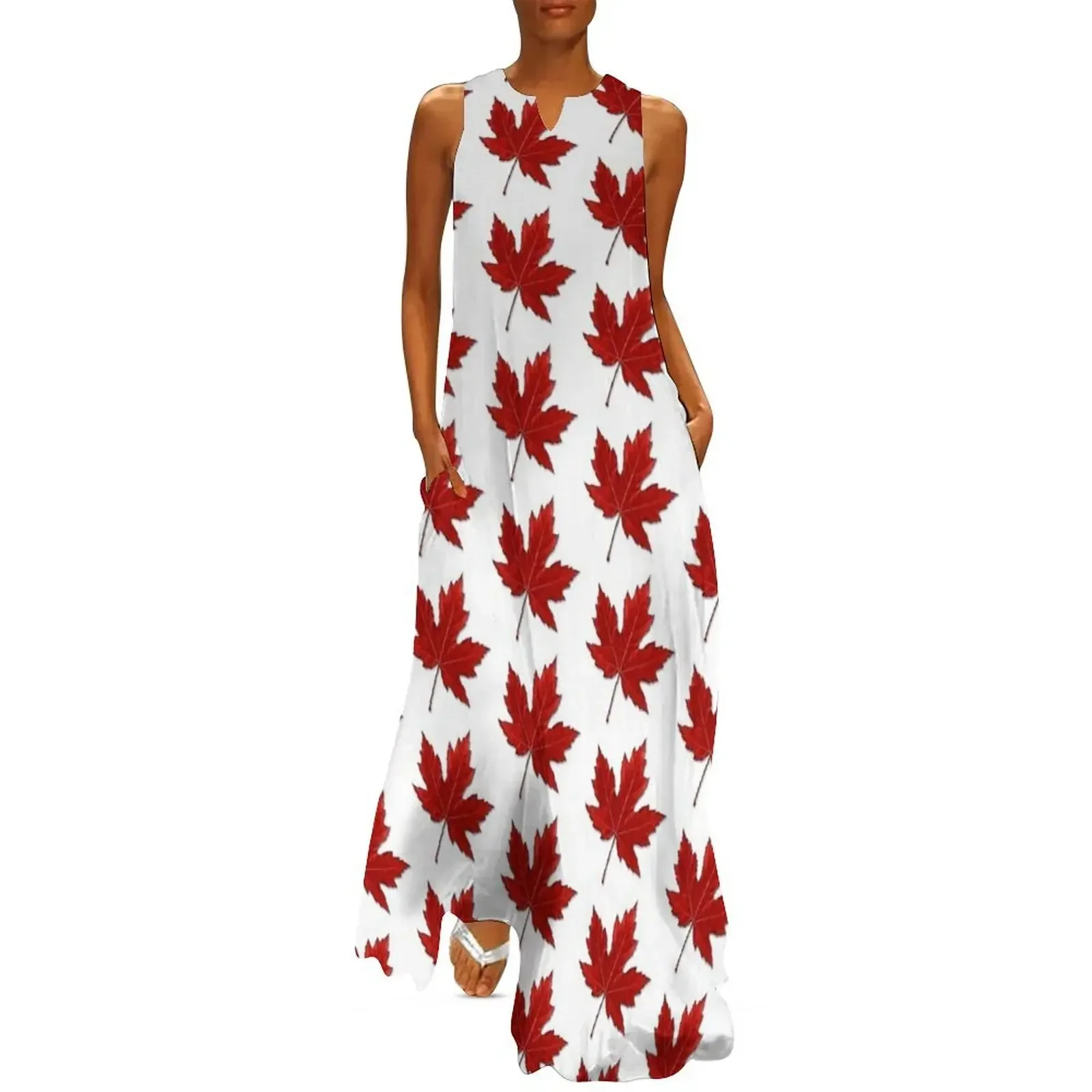 

Maple Leaf, Canadian Flag Long Dress dress women summer wedding guest dress 2025 Elegant gowns Women dresses summer