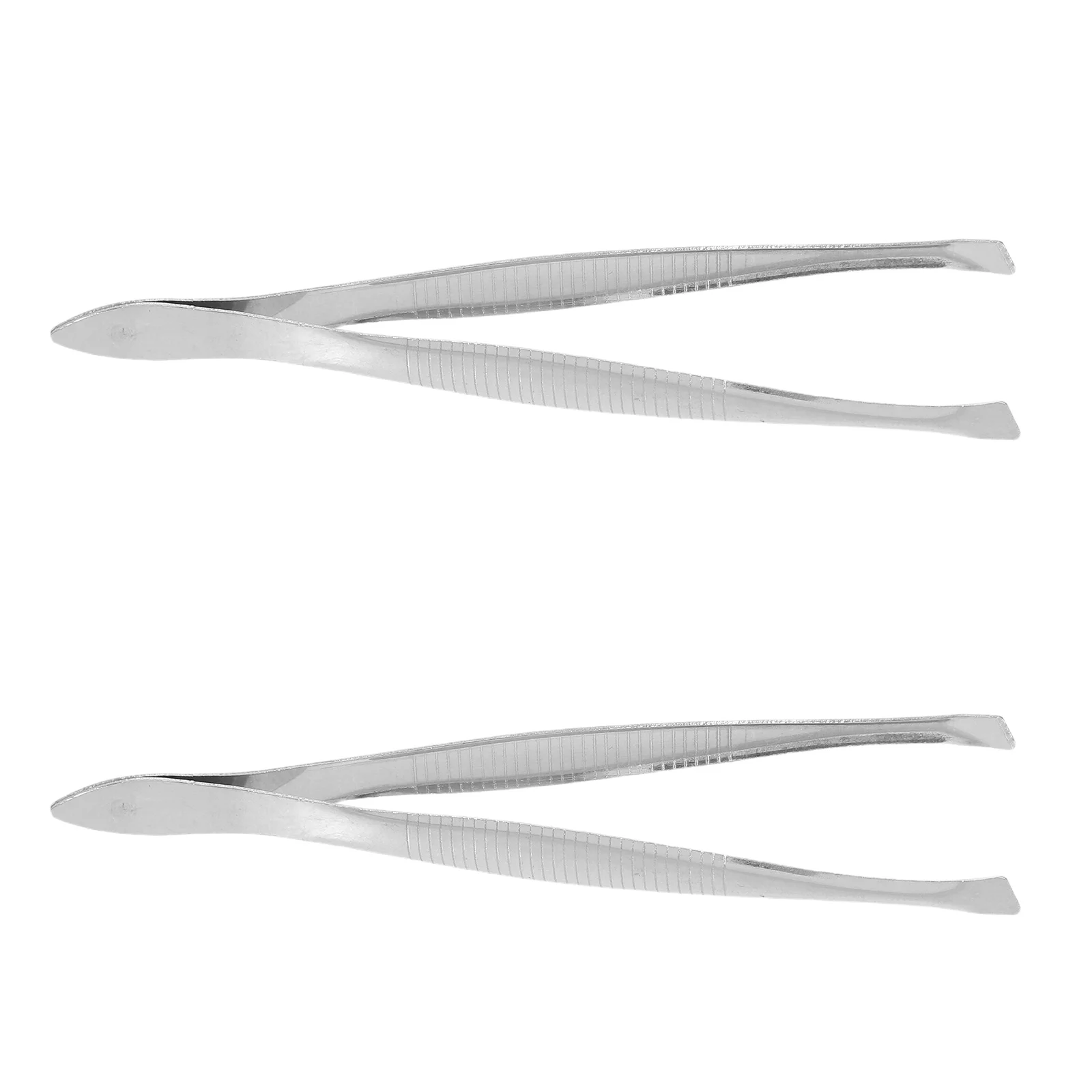 

2pcs Stainless Steel Bevel Eyebrow Clip Hair Removal Face Eyebrow Clamp Tweezers Makeup Tools (Random Color)