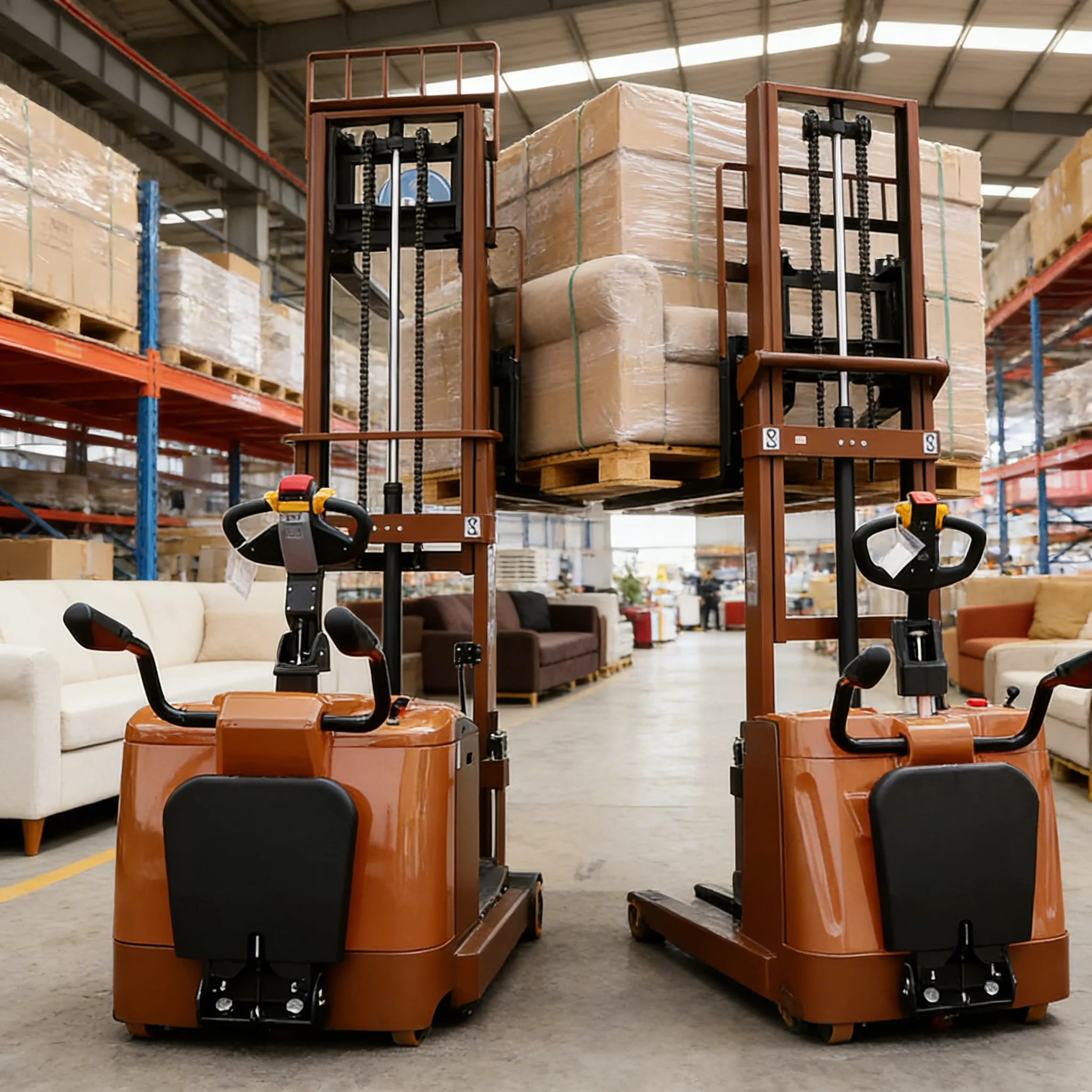 

Full Electric Ride On Stacker 3T 2.5m Lifting Range Robust Mast Design For Secure Heavy Load Stacking
