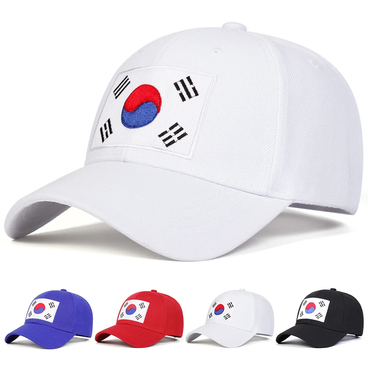Unisex Korean Flag Embroidery Baseball Caps Spring Autumn Outdoor Adjustable Casual Hats Sunscreen Hat Sports Cap