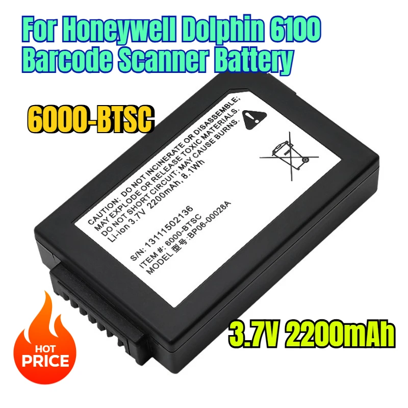 

3.7V 2200mAh 6000-BTSC for Honeywell Dolphin 6100 Barcode Scanner Battery