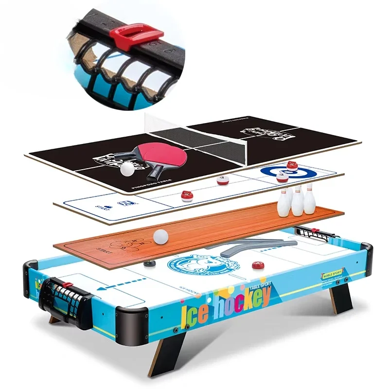 Toy indoor sport game 4in1 mini air ice hockey table for kids