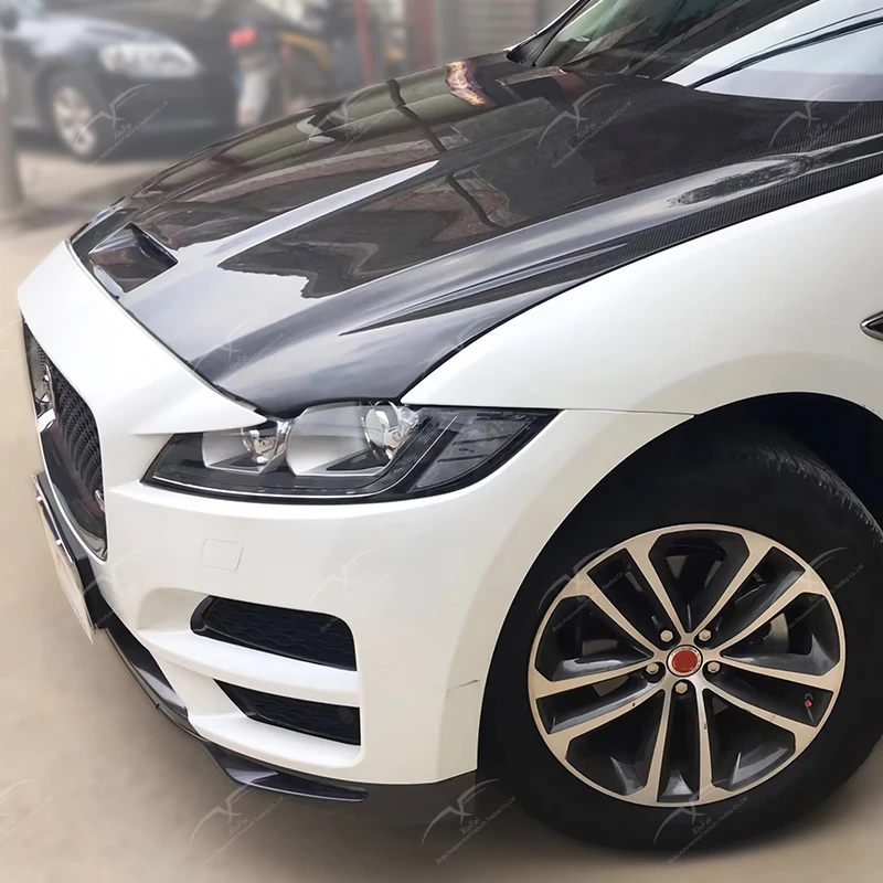 2016-2020 for Jaguar F-PACE Hood Carbon Fiber Engine Hood Black Cover Modified Car Hood Car Parts Accessories Bumper