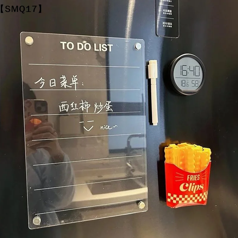 Acrylic Refrigerator Magnet Calendar Board Magnetic Handwritten Erasable Message Board Whiteboard Memo Weekly Planner【SMQ】