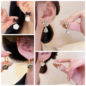 12 최고의 판매 모조 다이아몬드 매달린 귀걸이 -12