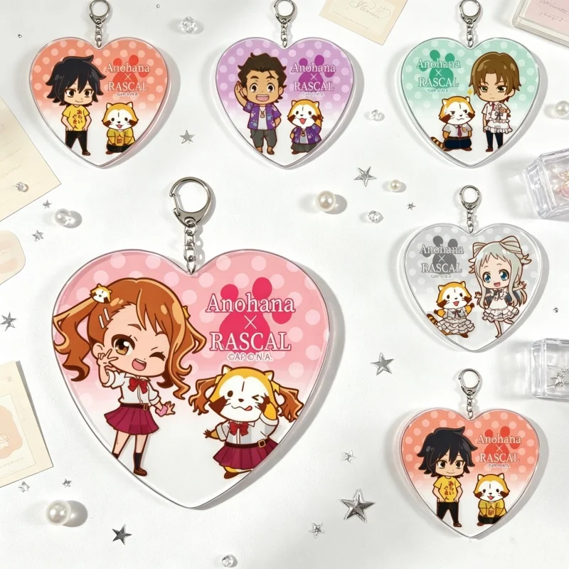 Wholesale Anohana Heart Shape Acrylic Pendant Keychain 6CM Yukiatsu