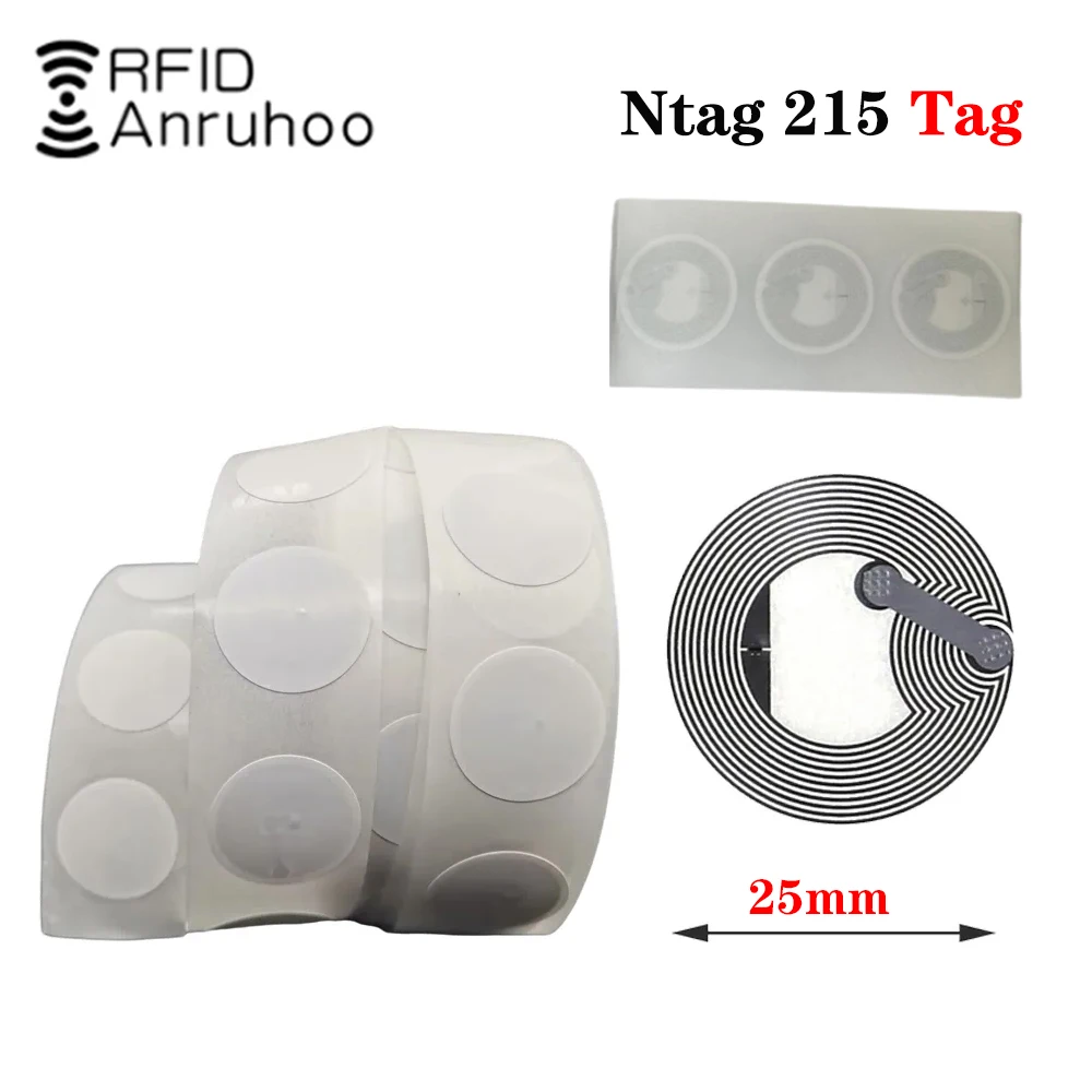 

5/10/15pcs Rfid Ultra-light Nfc Ntag215 Tag Smart Chip 25mm Ultra-thin 13.56mhz Badge Token Mobile Phone Sticker Sticker